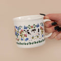 Milk Cows Folk Floral 14oz Ceramic Coffee Mug