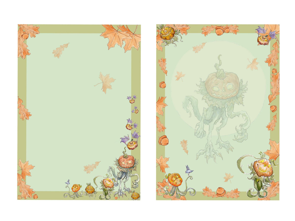 Pumpkin Creature Letter Writing Set | Vintage Fantasy Notepaper Kit | Autumn Forest Stationery | Cottagecore Themed Gift