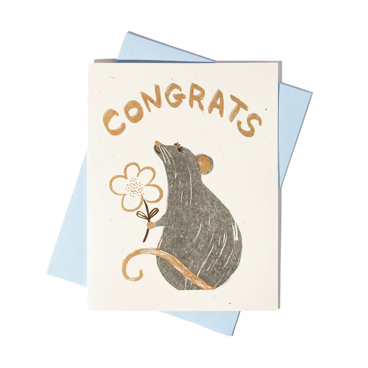 Congrats Rat - Risograph Card