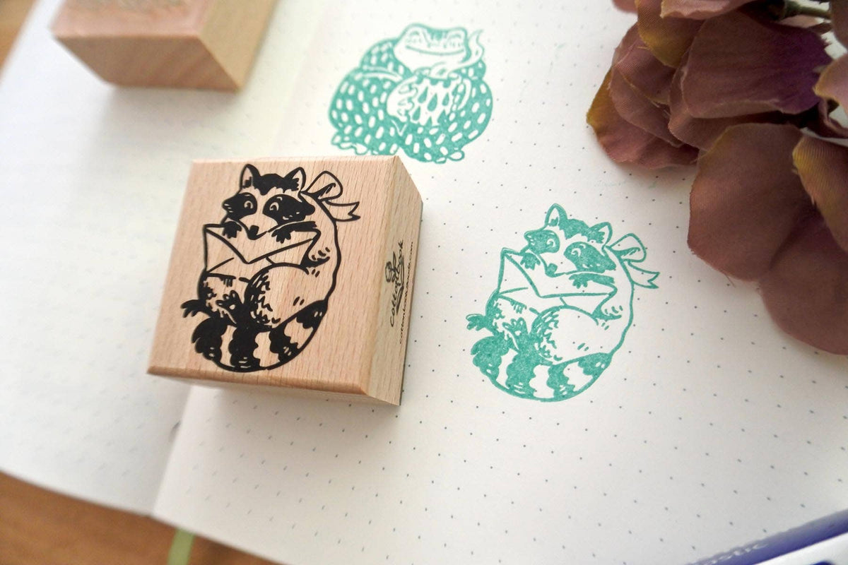 Raccoon Mail Rubber Stamp
