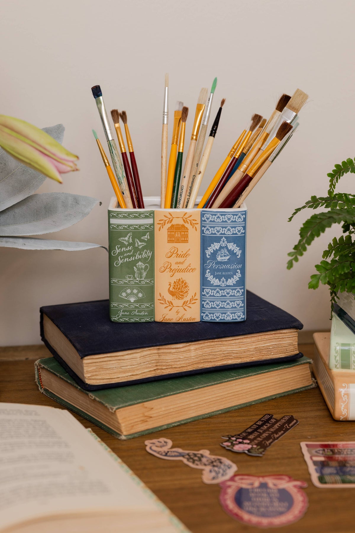 Bookstack Pencil Cup, Jane Austen Collection